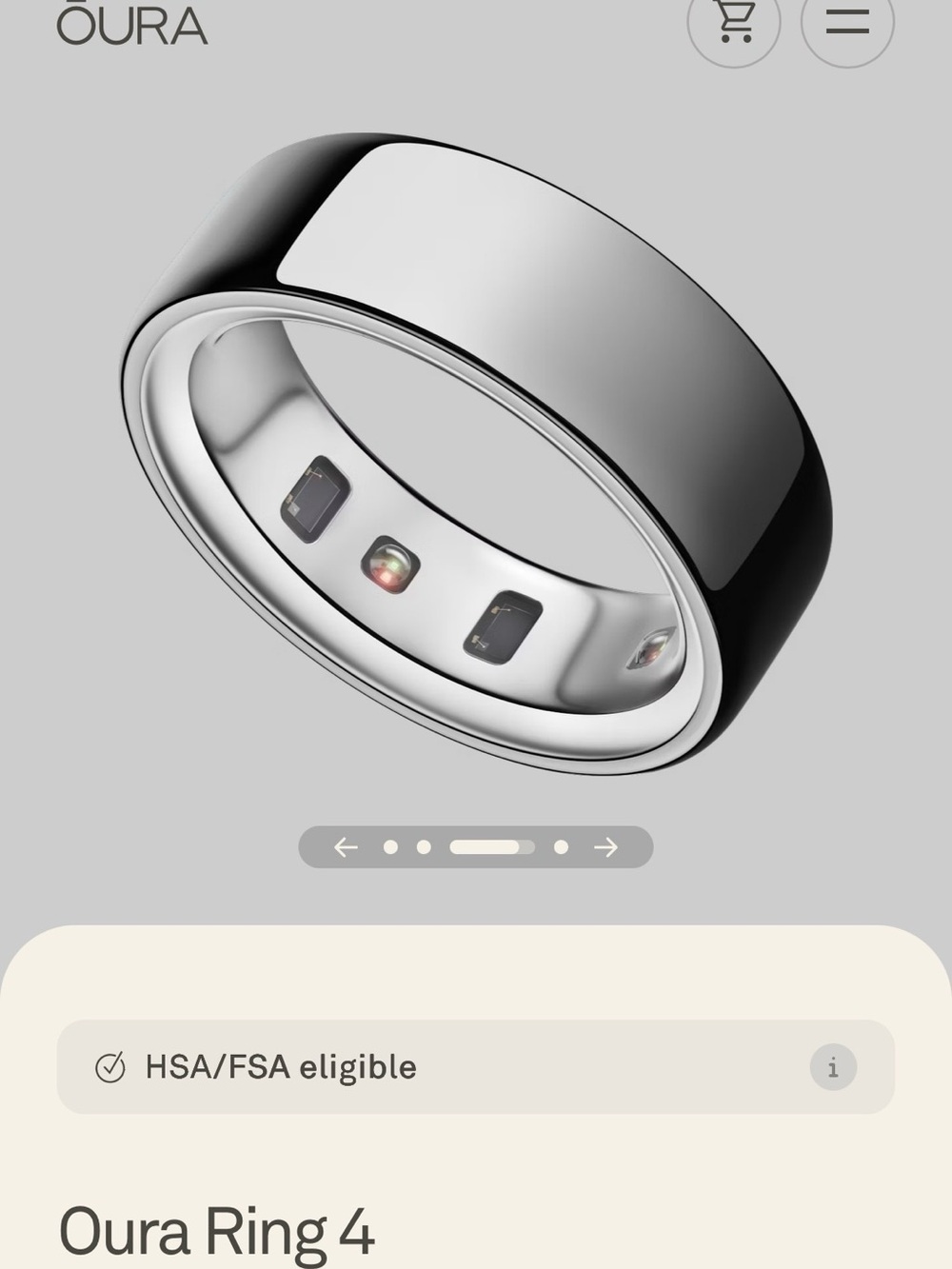 Oura Ring — Polished Silver Smart Ring